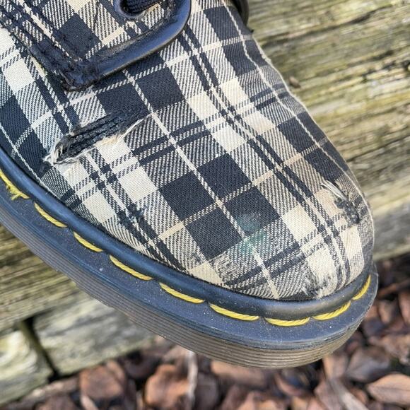 Dr Martens England Plaid Vegetarian Grunge Combat BootsWomen's 8 US 6 UK - Picture 8 of 15